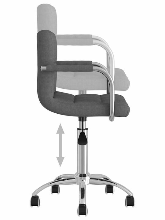 Rotating Chair Visitor with Arms & Wheels in Gray Color 50x47x74.5cm 1pcs