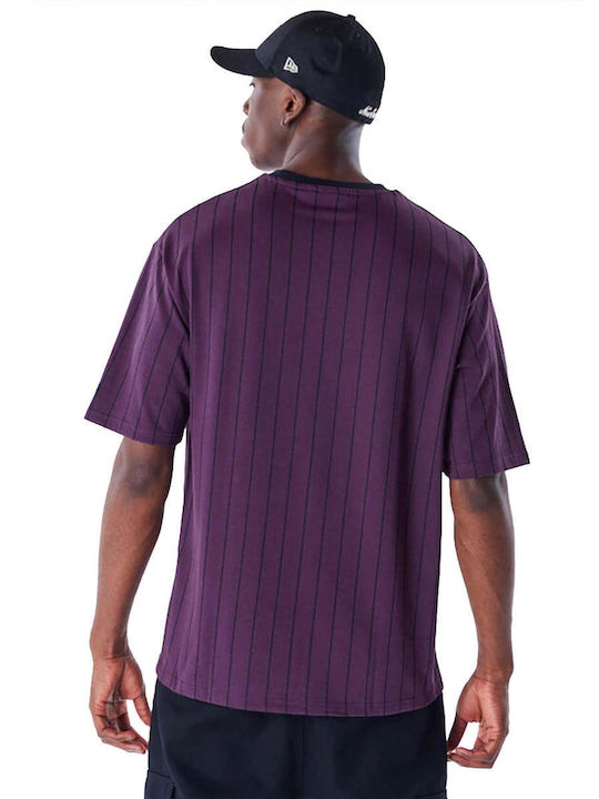 New Era Pinstripe Herren T-Shirt Kurzarm Lila