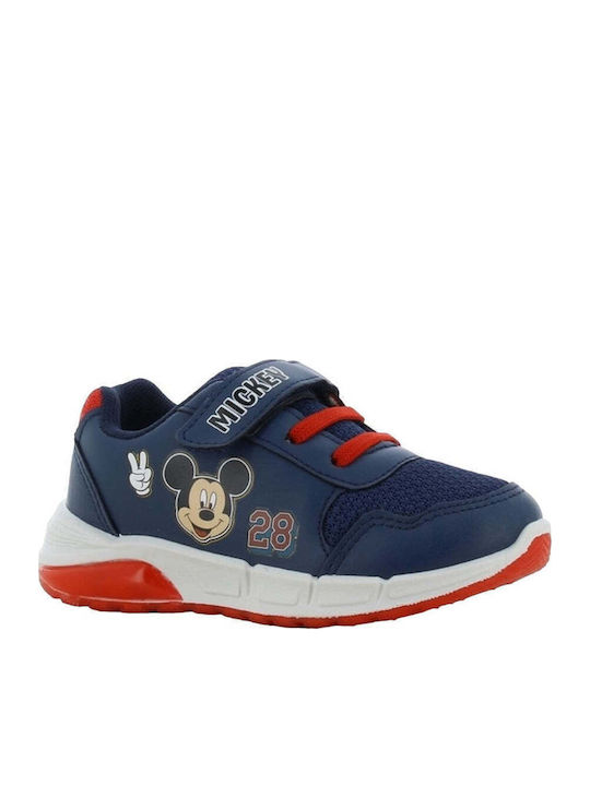 Mickey Mouse Kinder Sneakers Anatomisch mit Klettverschluss & Lichtern Blau
