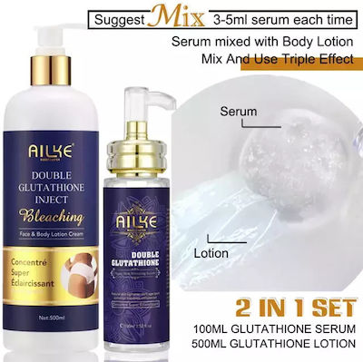 Skin Lightening Set Double Glutathione Even Toning Glutathione 2 In 1