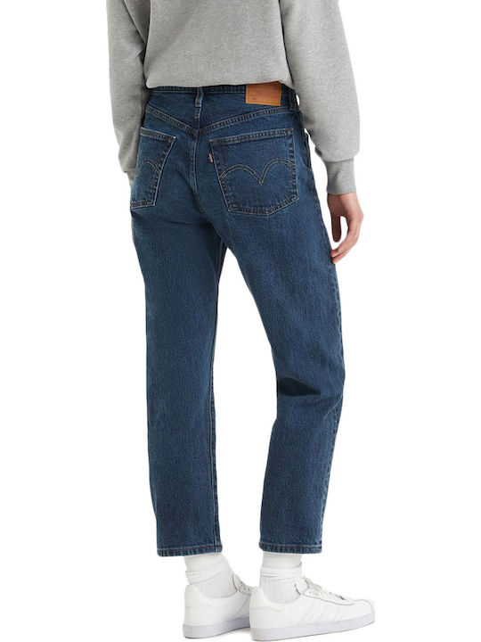501 Original High Waist Women's Jean Trousers in Straight Line Blue