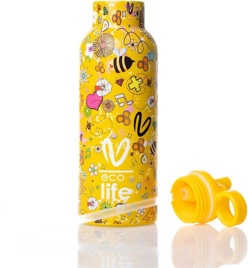 Lifegreen Sticlă Termos Oțel inoxidabil / Plastic / Sticlă Fără BPA 500ml Joy cu Pai