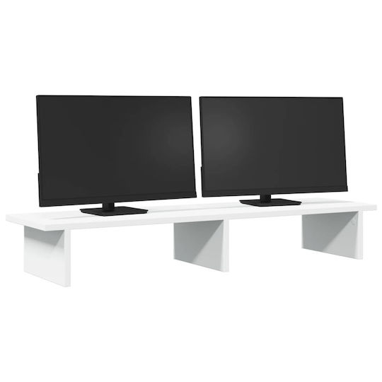 vidaXL Desktop Stand for 2 Monitors White (854706)