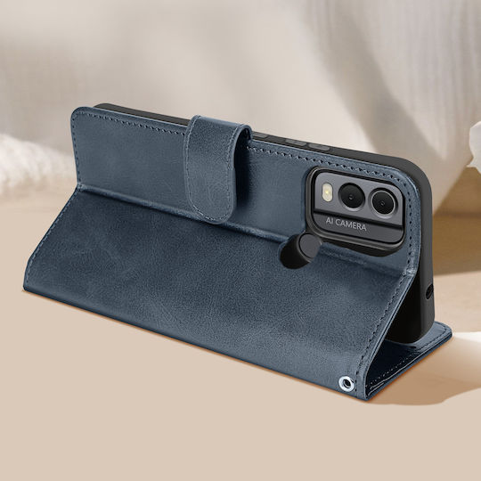 Avizar Folio Case Nokia C22 Wallet Hand Strap Dark Blue