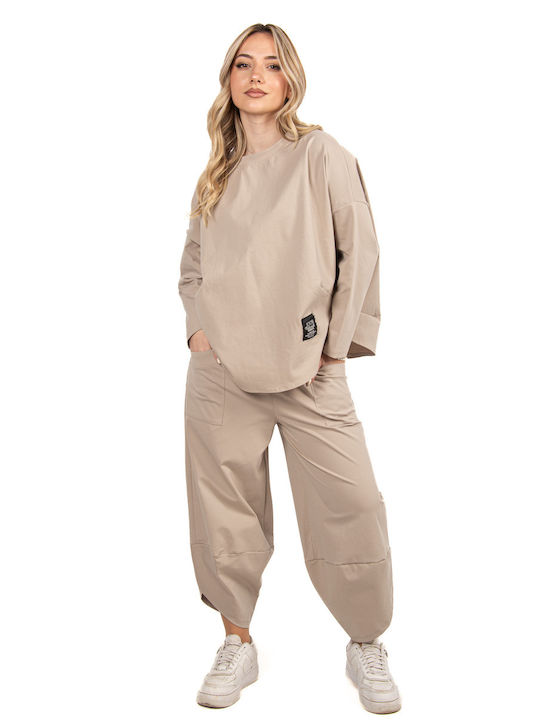 Ellen Women's Beige Set with Trousers