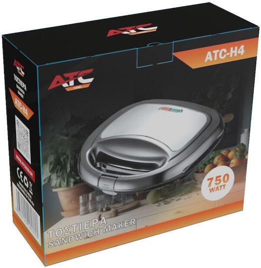 ATC H4 Τοστιέρα για 2 Τοστ 750W Γκρι