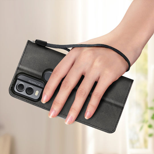 Avizar Folio Case Nokia C22 Wallet Hand Strap Black