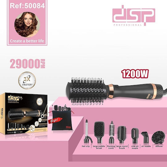 50084 Elektrische Bürste mit Luft zum Glätten und Locken 1200W Schwarz / Roségold