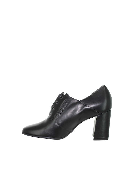 Hogl Piele Pantofi Oxford pentru femei cu toc mediu Negru