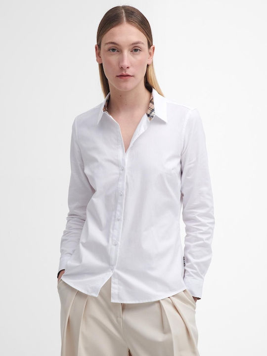 Derwent Long Sleeve Women's Cotton Shirt White