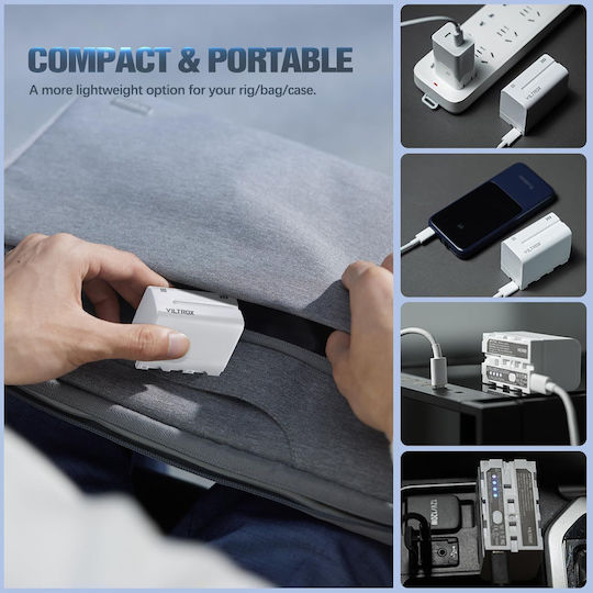 Viltrox NP-F970 Battery 6600mAh USB-C Charging Port