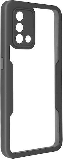 Case Oppo A74 4g Plexiglas Back Polymer Front Contour Black