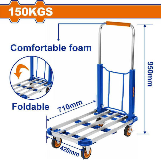 Wadfow Platform Trolley Foldable for Weight Load up to 150kg