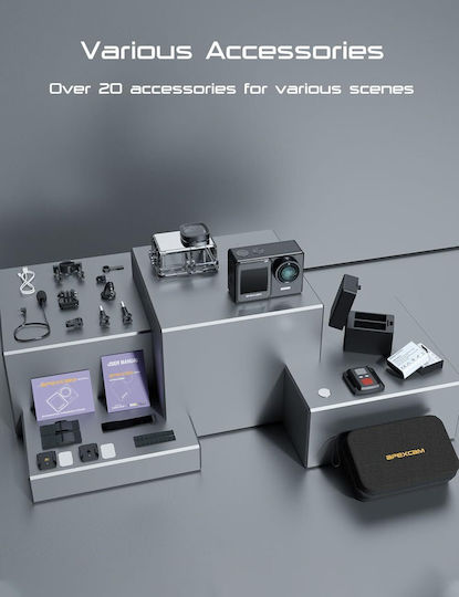 PRO X70 PRO Action Camera 4K Ultra HD Υποβρύχια με Οθόνη και Wi-Fi Μαύρη