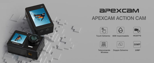 PRO X70 PRO Action Camera 4K Ultra HD Υποβρύχια με Οθόνη και Wi-Fi Μαύρη