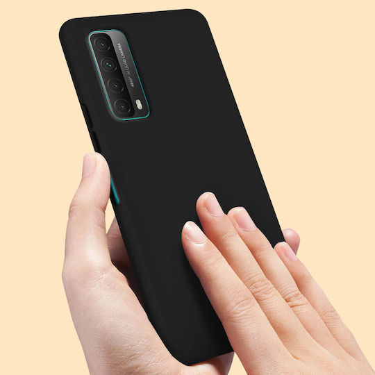 Back Cover Huawei P Smart 2021 Semi-rigid Soft Touch Compatible Qi Black
