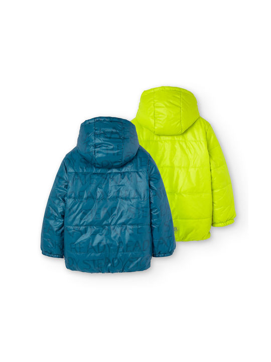 Boboli Kids Casual Jacket Double Sided Petrol-lime