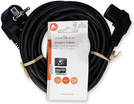 Nedis Schuko - IEC 320 Cable 5m Μαύρο CEGL10020BK50