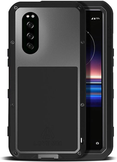 Love Mei Waterproof Case for Sony Xperia 5 Rain-Free Tempered Glass Powerful Black