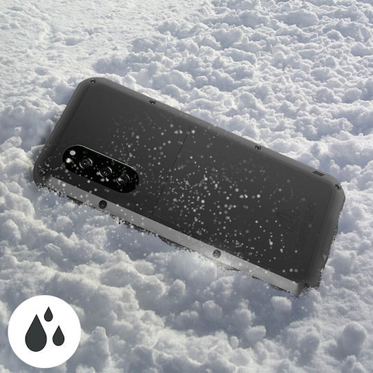 Love Mei Waterproof Case for Sony Xperia 5 Rain-Free Tempered Glass Powerful Black