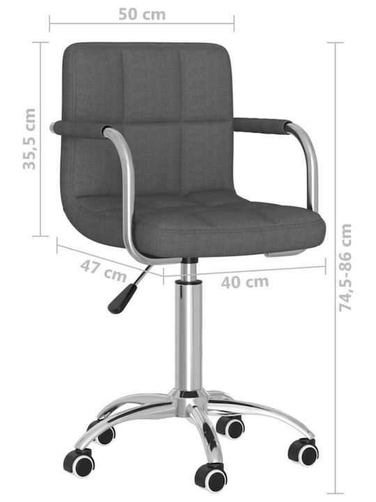 Rotating Chair Visitor with Wheels in Gray Color 50x47x74cm 1pcs