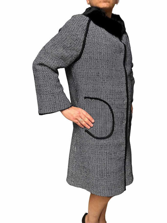 Frauen Pelz Black-blue