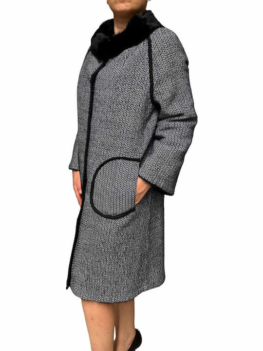 Frauen Pelz Black-blue