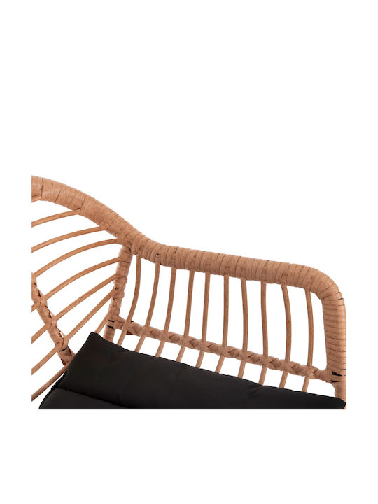 Scaun De Bar Pentru Exterior Rattan Allegra Cu Pernă Bej, Negru 54x55x108cm
