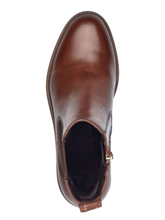 Leather Women's Ankle Boots Tabac Brown