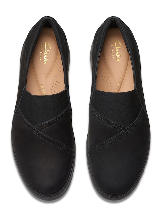 Casual Loriini West Δερμάτινα Γυναικεία Oxfords σε Μαύρο Χρώμα