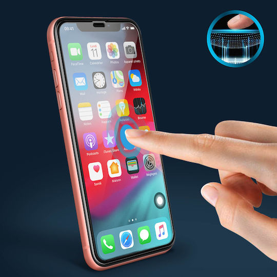 Протектор за екран от закалено стъкло Iphone Xr 11 с черни скосени ръбове
