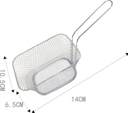 Tpster Frittierkorb Servierkorb Metallisch mit Abmessungen 14x10.5x6.5cm 1Stück