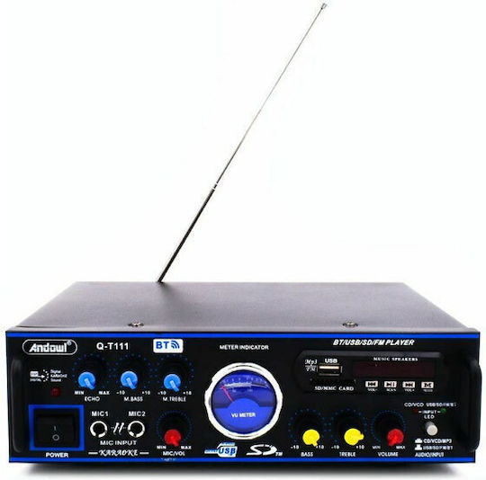 Andowl Power Amplifier Microphone Amplifier 50W/100V with 10 XLR Input