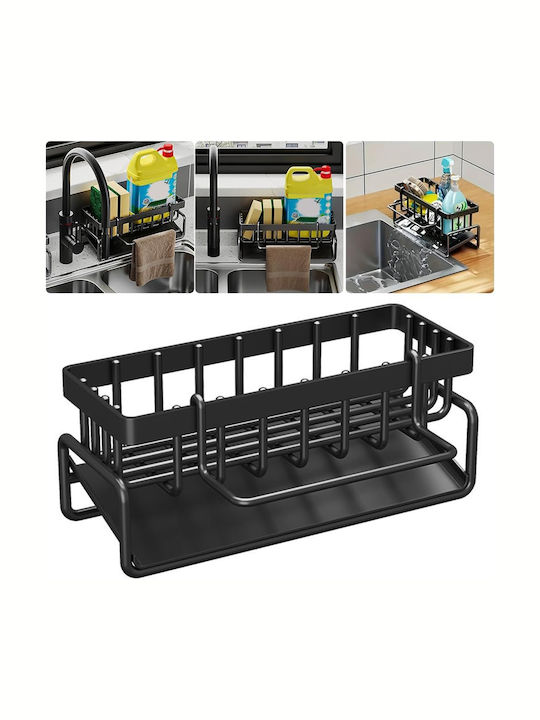 Organizator Pentru Chiuveta De Bucătărie Din Oțel Inoxidabil Negru 23x9x10cm