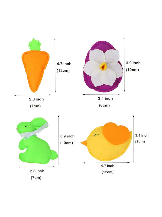 Wozloify Hanging Bunny Decorations Hanging Hanging Ornament Mix Ornaments Felt Purple Illuminated 7x10cm Set 5pcs