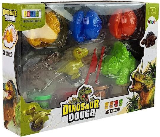 Lean Toys Knete Spiel-Set Dinosaurier Eier Für 3+ Alter 4 Stück