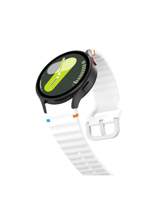 Tech-Protect Λουράκι Σιλικόνης Λευκό (Galaxy Watch 4 / 5 / 5 Pro / 6 / 7 / FE)