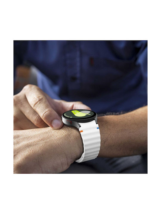Tech-Protect Λουράκι Σιλικόνης Λευκό (Galaxy Watch 4 / 5 / 5 Pro / 6 / 7 / FE)