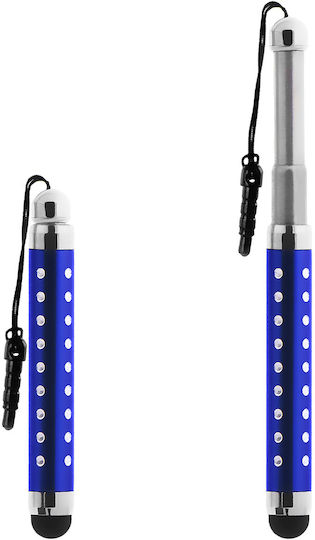 Avizar Retractable Pen with Rhinestones Απλή Γραφίδα Αφής Universal σε Μπλε χρώμα STYL-MINI-DIAM-BLUE
