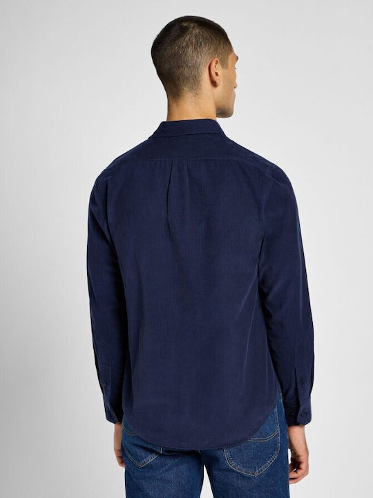 Lee Men's Shirt Long Sleeve Corduroy Navy Blue