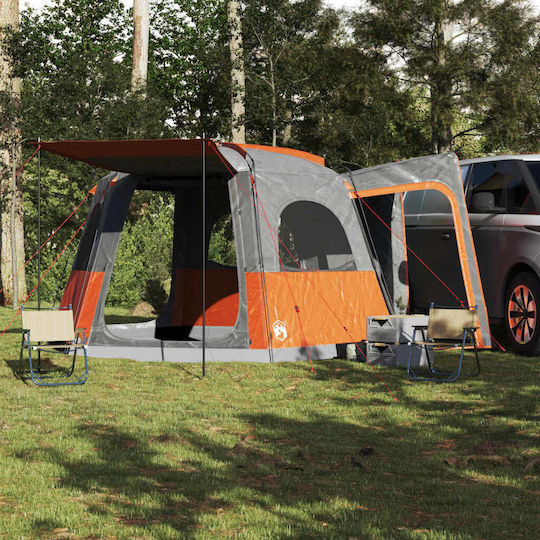 vidaXL Camping Tent Gray for 4 People 410x357x222cm Grey/Orange