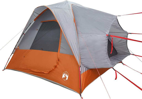 vidaXL Car Camping Tent Orange for 4 People 300x300x230cm Grey/Orange