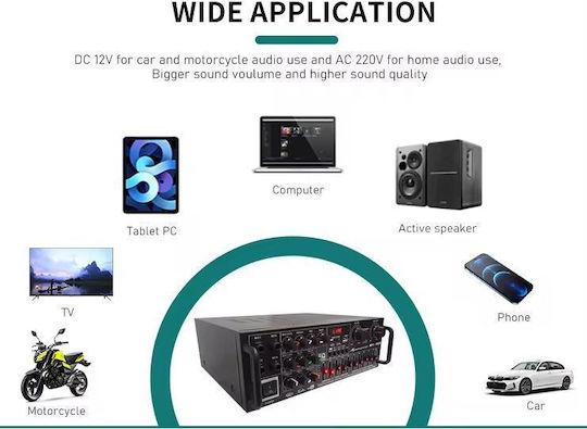 Universe Ολοκληρωμένος Ενισχυτής Hi-Fi Stereo MY-555 Καφέ