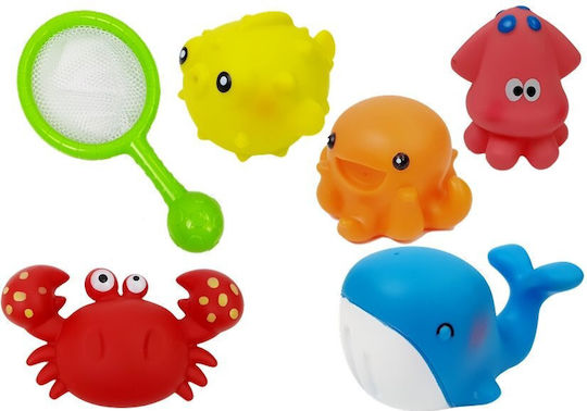 Set For Bathing Aquatic Animals Net Dolphin Crab Играчка за баня за 18++ месеца