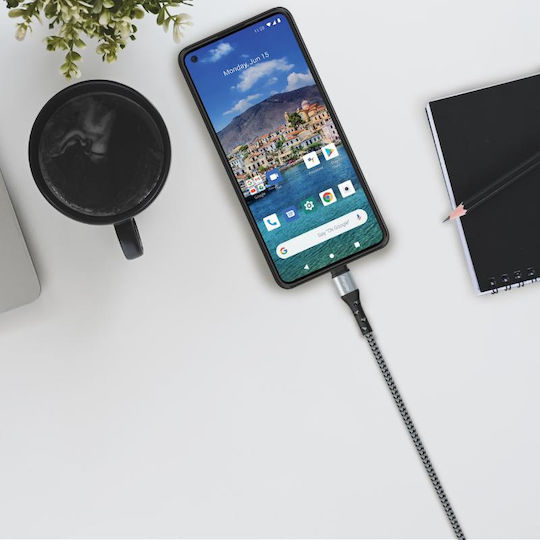 Energizer Braided USB 2.0 Cable USB-C male - USB-A Ασημί 2m C520CKSL