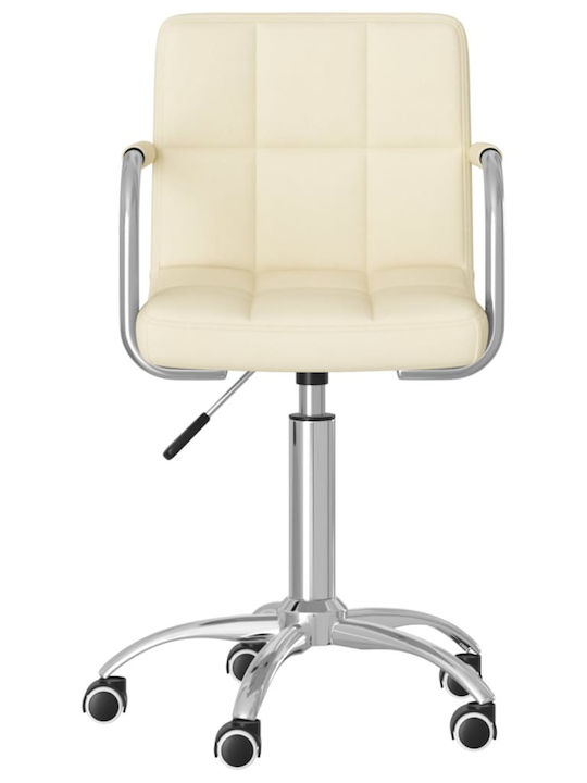 Rotating Chair Visitor with Wheels in Beige Color 50x47x74.5cm 1pcs