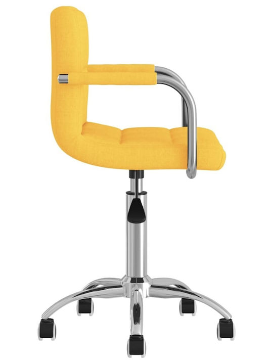 Rotating Chair Visitor with Arms & Wheels in Yellow Color 50x47x74.5cm 1pcs