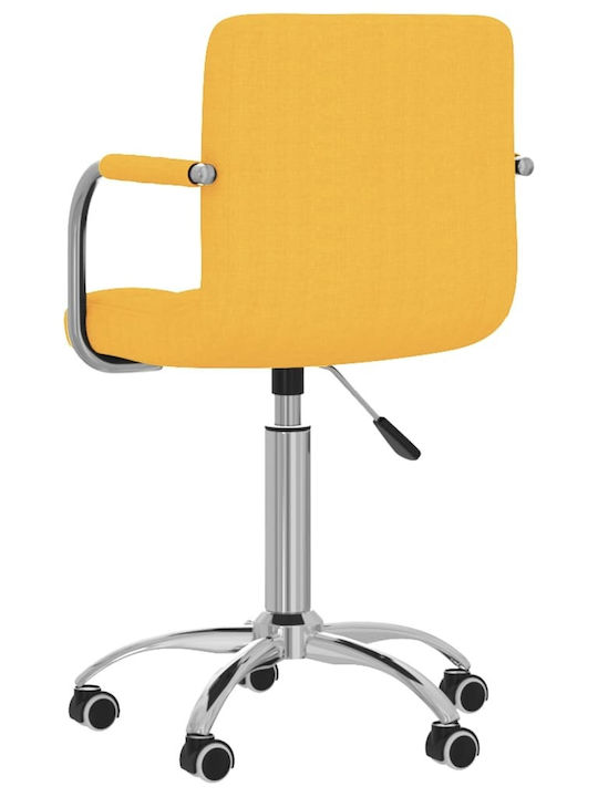 Rotating Chair Visitor with Arms & Wheels in Yellow Color 50x47x74.5cm 1pcs