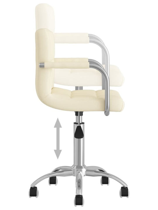 Rotating Chair Visitor with Arms & Wheels in Beige Color 50x47x74.5cm 1pcs