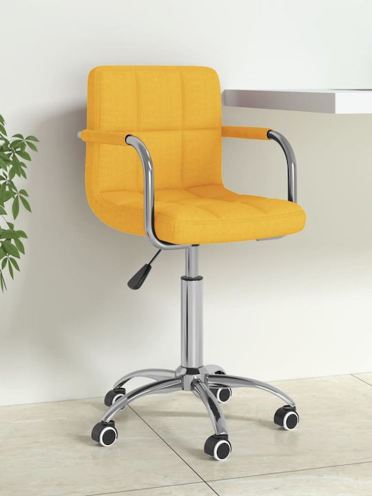 Rotating Chair Visitor with Arms & Wheels in Yellow Color 50x47x74.5cm 1pcs